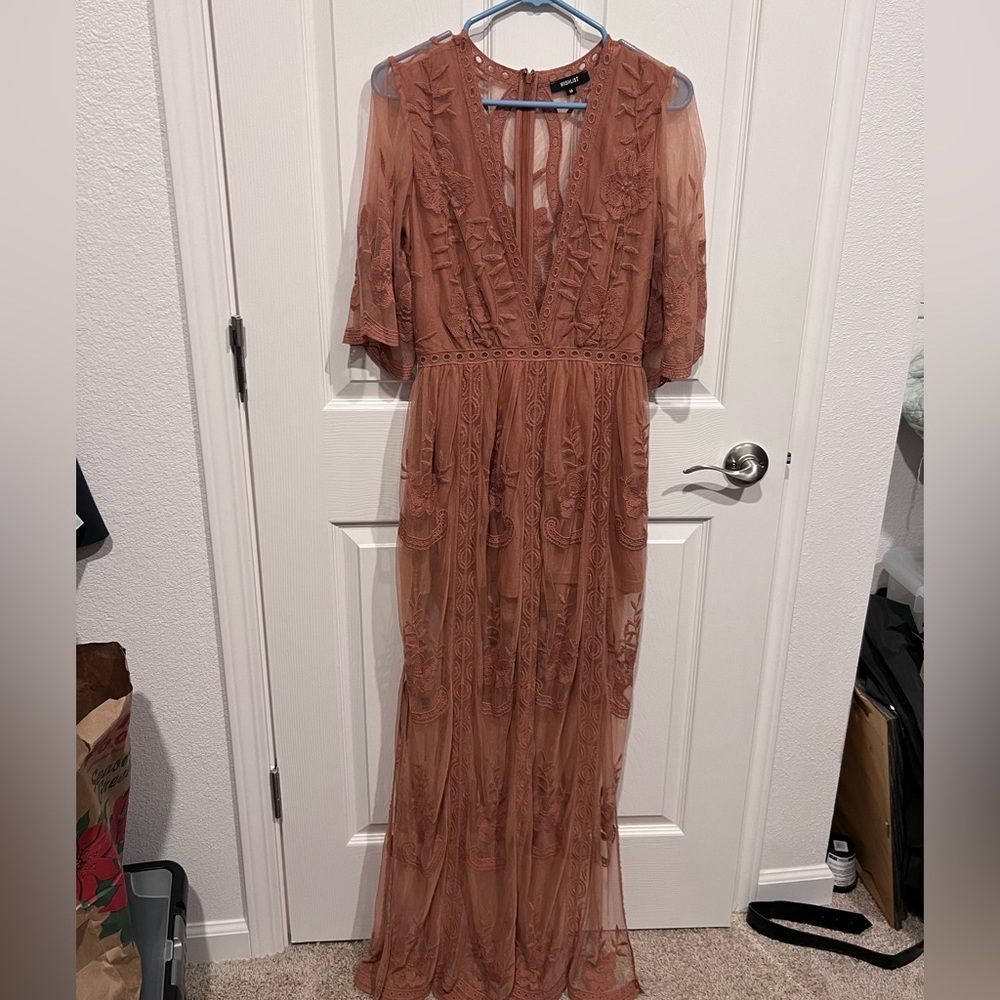 Wishlist Apparel M Maxi Dress Romper Lace Overlay Boho